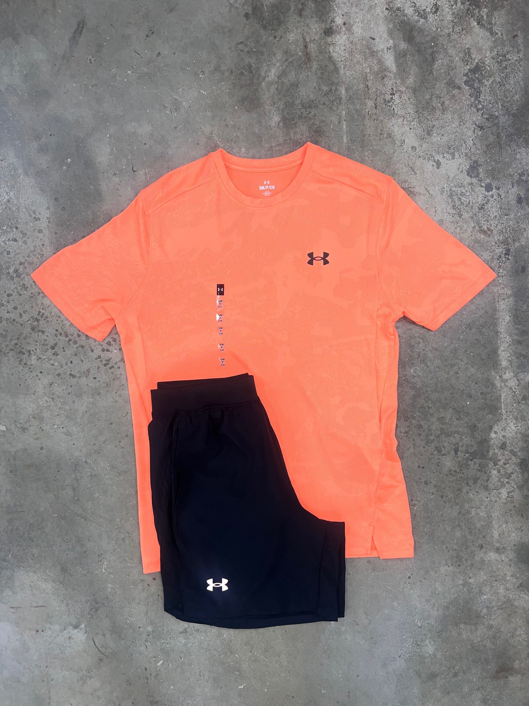 Under Armour Orange Jacquard Set - T Shirt / Shorts