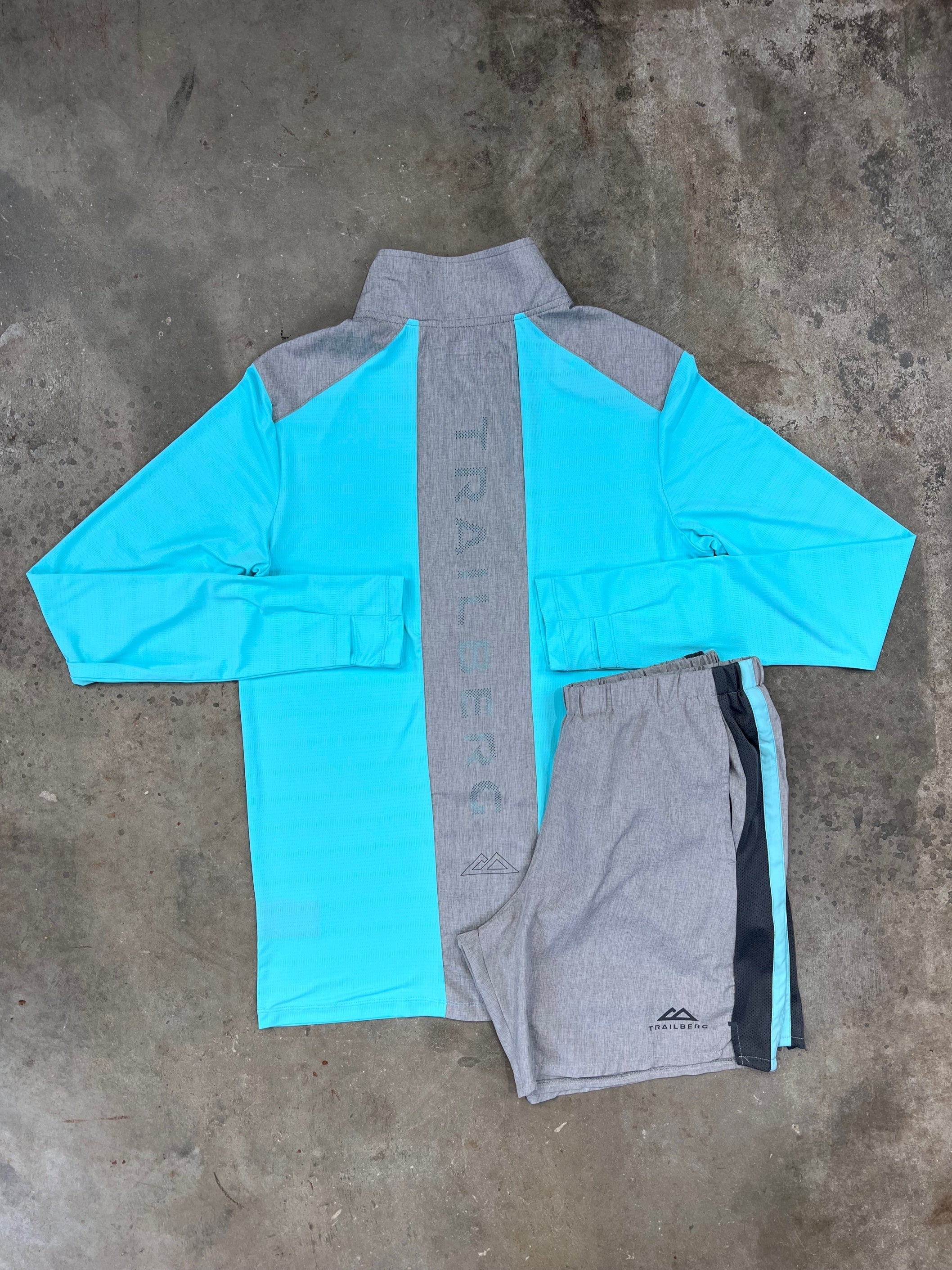 Trailberg Cloud 2.0 Turquoise Set - Quarter Zip / Shorts